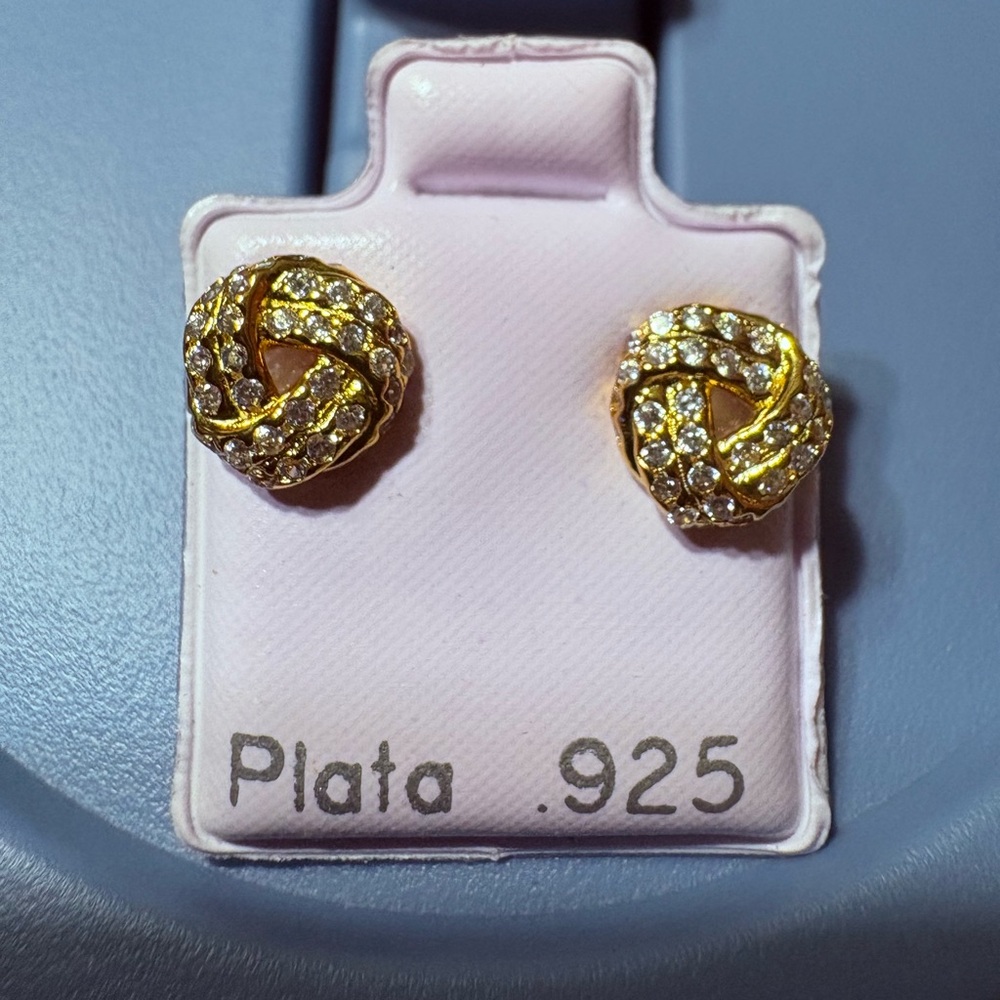 Gold and Silver Knot Earrings